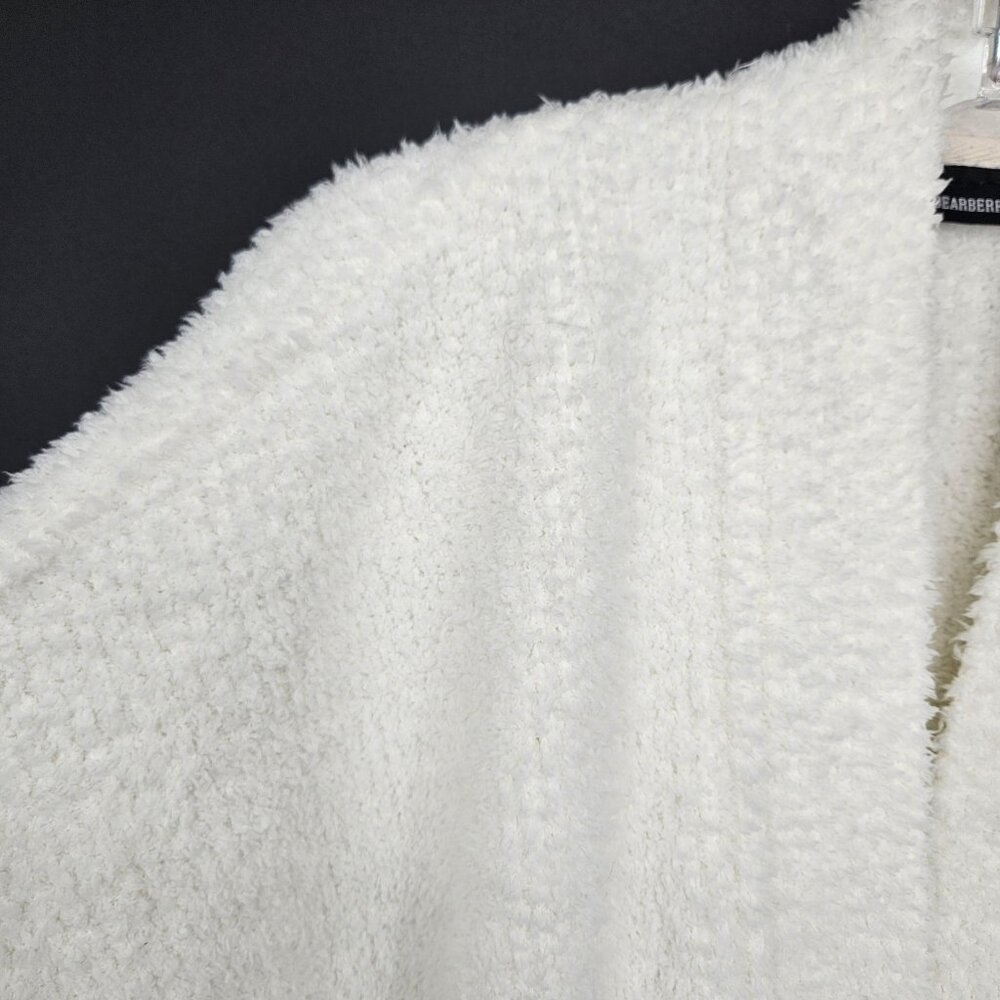 Robe Womens Large White Sherpa Fleece Belted Pockets Cozy Lounge Thick Plush - Picture 8 of 14